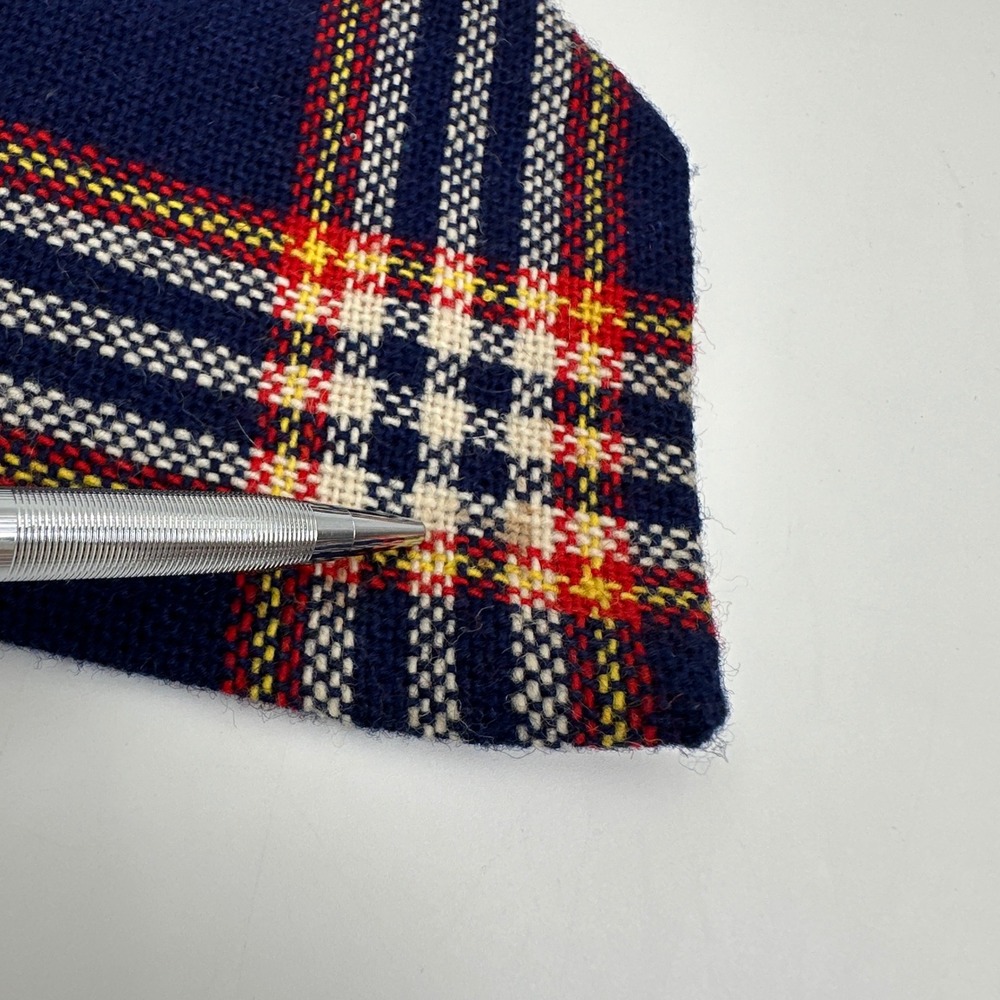 Liebert Necktie Mens 4" Navy Blue Red Plaid Wool Blend Vintage Goudchaux's USA - Picture 6 of 8